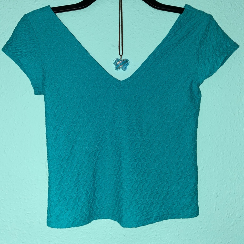 Blue crop top